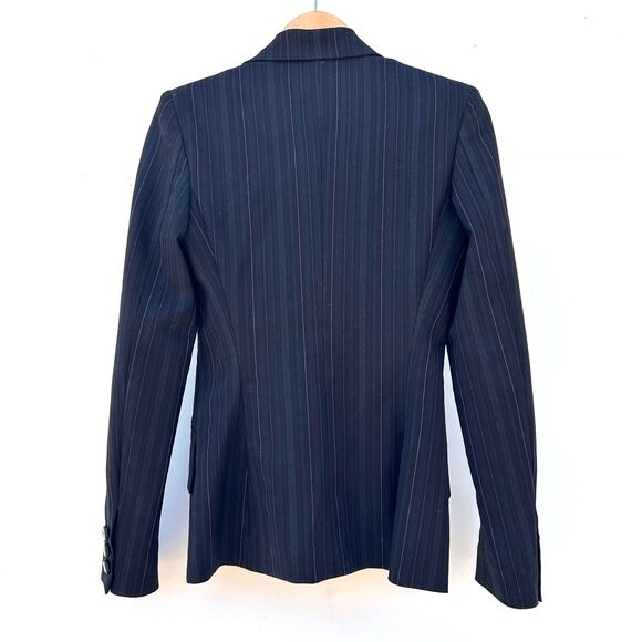 Dolce & Gabbana D&G Y2K Black Pink Pinstripe Blazer 38 Tailored Satin Lined - Picture 3 of 14